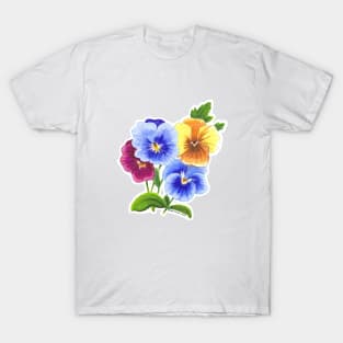 Pansy Flowers T-Shirt